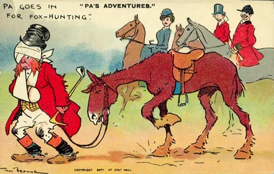 Caça à raposa: um homem o pior para vestir depois de ser jogado de seu cavalo